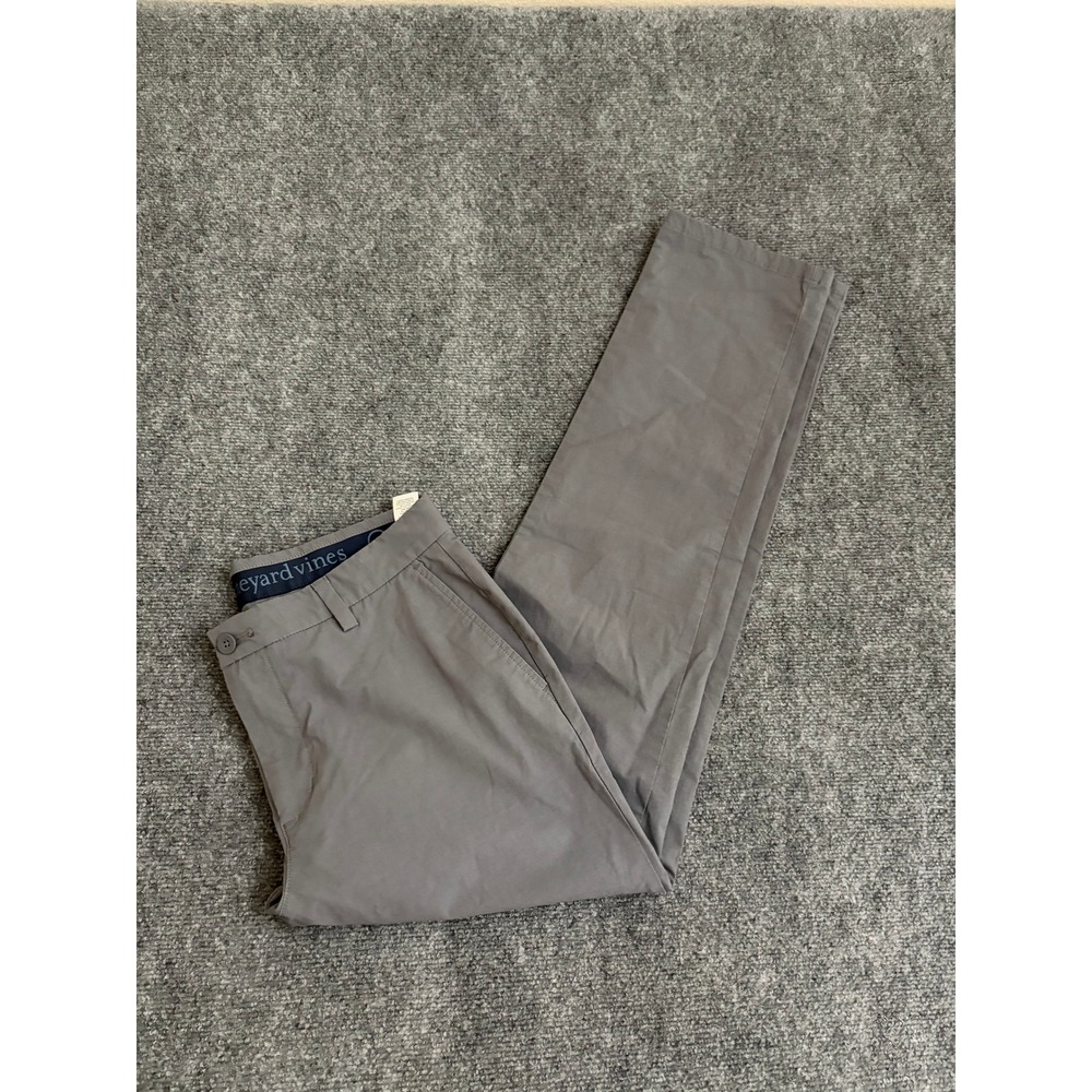 Vineyard Vines On The Go Pant Mens 33x32 Gray Performance Chino Stretch Slim Fit